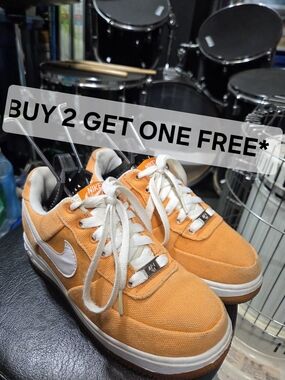 BUY 2 GET ONE FREE* Nike Air Force 1 Orange Peel Canvas Sneakers Size 5.5w/4y
